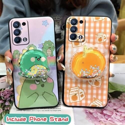 Foothold For Woman Phone Case For OPPO Reno6 Pro+/Reno6 Pro Plus For Girls TPU Back Cover Cartoon