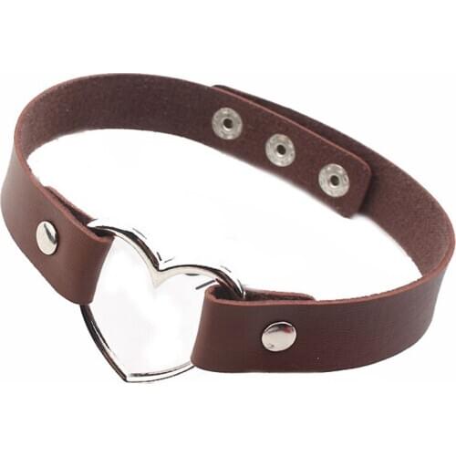 Glamour Lady Chain Necklace Harajuku Punk Pu Pei Heart Love Choker Fashion Romantic Ornament Necklace Women Jewelry