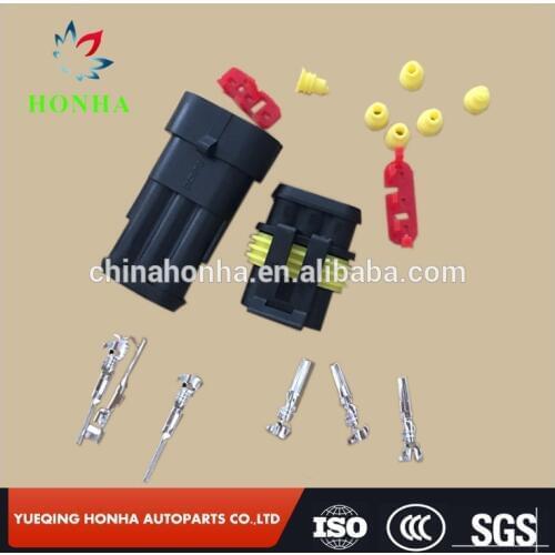 Honghuo 3P waterproof automotive Wire Connector Plug 3 Pins Electrical Car Motorcycle HID plug connector