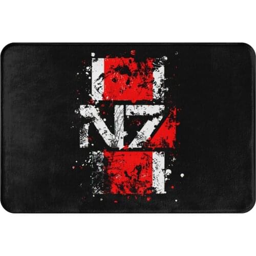 Mass Effect Commander Shepard Game Non-slip Doormat N7 Splatter Living Room Kitchen Mat Outdoor Carpet Flannel Pattern Decor