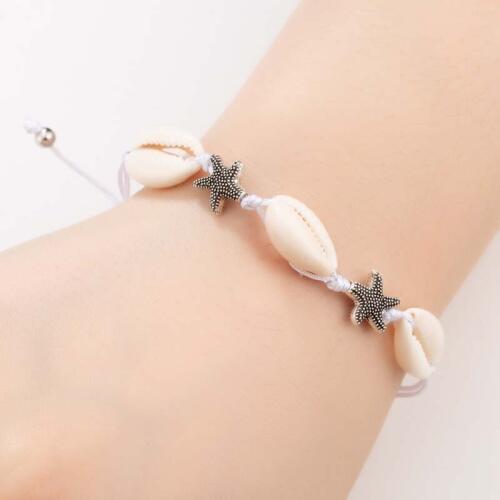 Jisensp Bohemian Style Shells Starfish Charm Bracelets Bangles Fashion Jewelry for Women Gift Handmade Rope Bracelet bijoux
