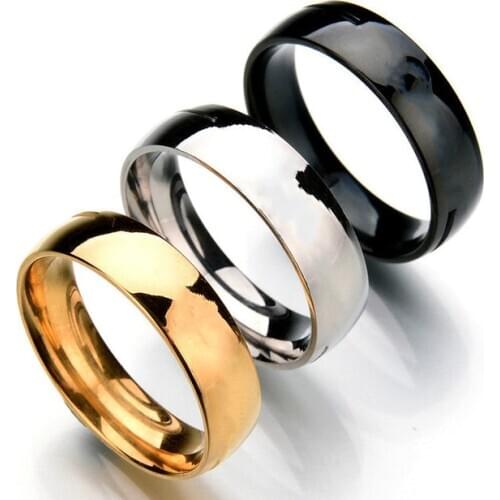 MixMax 100pcs/lot Gold Black Silver Color 2mm 4mm 6mm 8mm Stainless Steel Rings Wedding Band Jewelry wholesale dropshipping