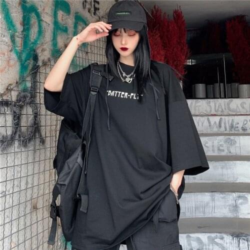 Summer Streetwear Fashion Women Hip Hop Loose Girls Butterfly Black Tees Female High Street Black Boys Tee