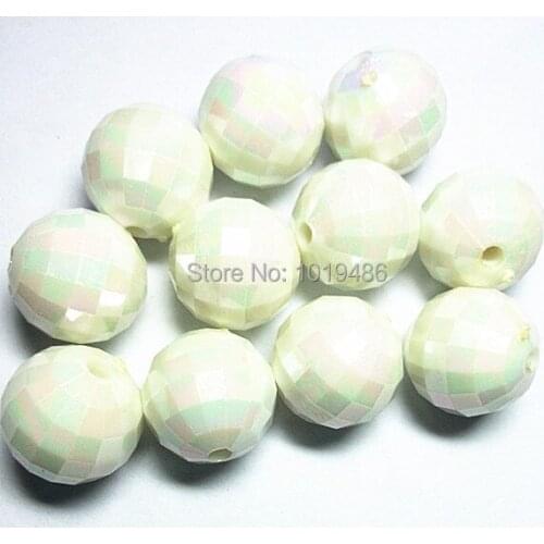 White color 20MM 100pcs/lot Plating AB earth bead chunky Acrylic beads ,Chunky beads for fashion Childrens necklace Jewelry