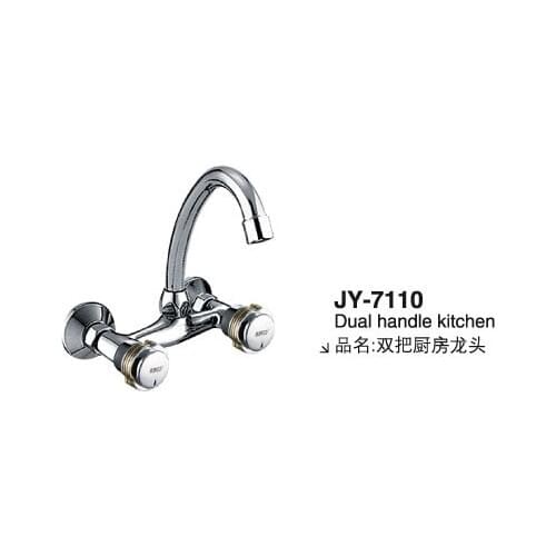 Copper wall kitchen faucet double cold and hot water handle double hot and cold faucet