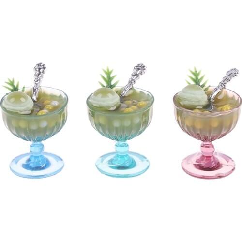 1:12 Dollhouse Miniatures Mini Matcha Desserts Drink Model Scene Accessories Cups Kitchen Toys