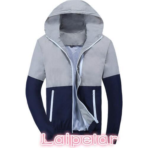 Jackets Men Autumn Fashion Hooded Patchwork Slim Fit Casual Jackets Male Coat Thin Outwear Windbreak Mens Jackets M-3XL