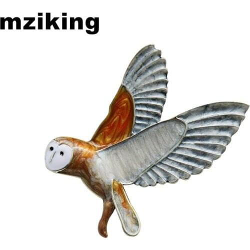 Mziking Vintage Owl Brooches Pins for Women Funny Heart Face Brooch Animal Brosche Collar Lapel Pin Lady Hat Jewelry Accessories