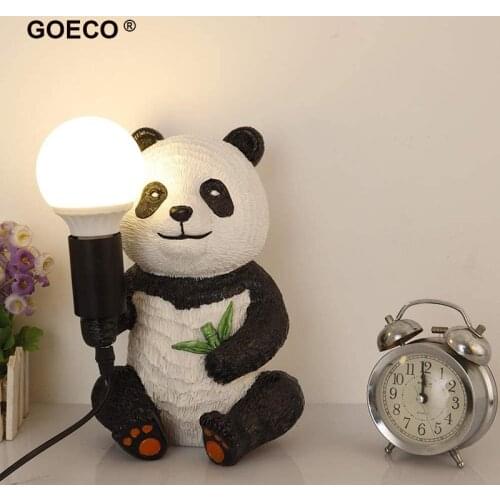 Panda Design Resin Table Lamp LED Cartoon Desk Light Night Light Bedroom Bedside Kid Room For Children Kid Gift Atmosphere Light