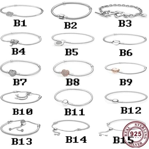 2020 New Sterling Silver Pan Bracelet Heart Shaped Lock Retractable Bracelet Suitable For Womens Wedding Party Fashion Jewelry