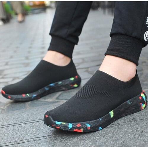 New Women Flats Knitted Autumn Ladies Flat Women Breathable Sneakers Female Casual Vulcanized Shoes Platform Plus Size 35-43