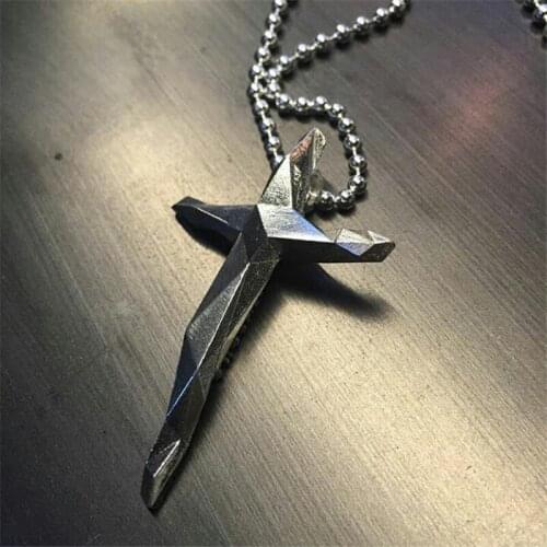 Cross Necklaces & Pendants Mens Cross Pendant Necklace Stainless Steel Link Chain Choker Necklace Statement Jewelry colar