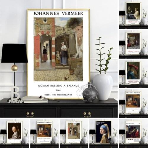 Johannes Vermeer Poster, Girl With A Pearl Earring Officer A Laughing Girl Canvas Painting, Baroque Style Vintage Art Home Decor