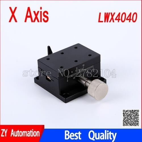 X axis LWX4040 dovetail groove guided manual shift platform gear drive knob adjustment slide XWG40