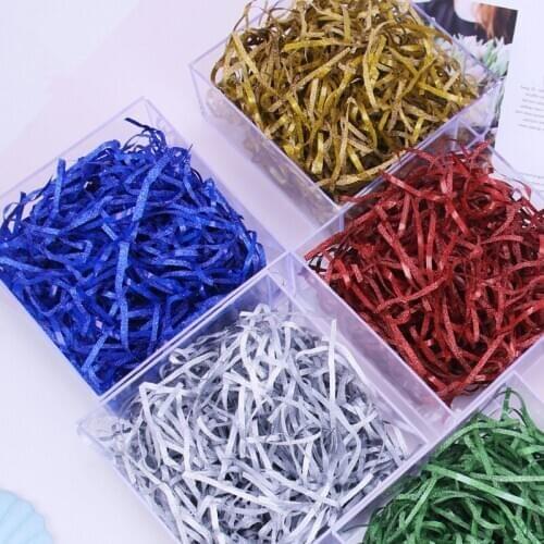 100g gift box shredded paper filling wedding candy gift box raffia silk color DIY wedding supplies gift wrap