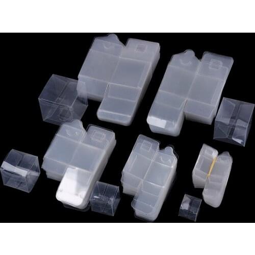 50pcs transparent gift candy box square pvc chocolate bags boxes wedding favor