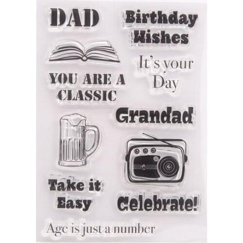 Camera Water Cup Book Celebrate Phrase Transparent Seal Clear Stamps Silicone Stamp DIY Scrapbook Album Card Production