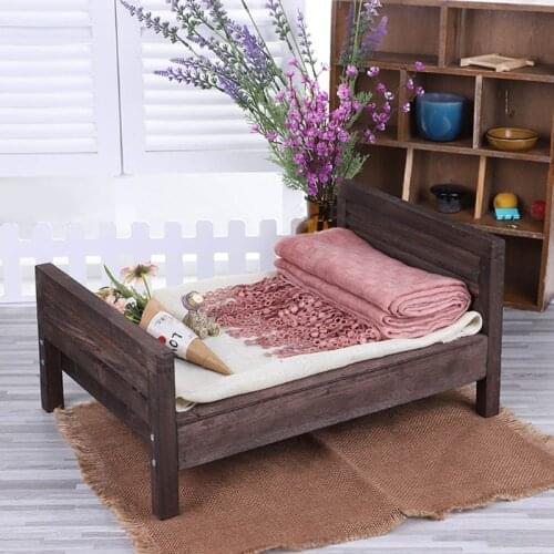 23GD Newborn Posing Detachable Mini Bed Baby Infant Photo Shooting Props Wooden Crib