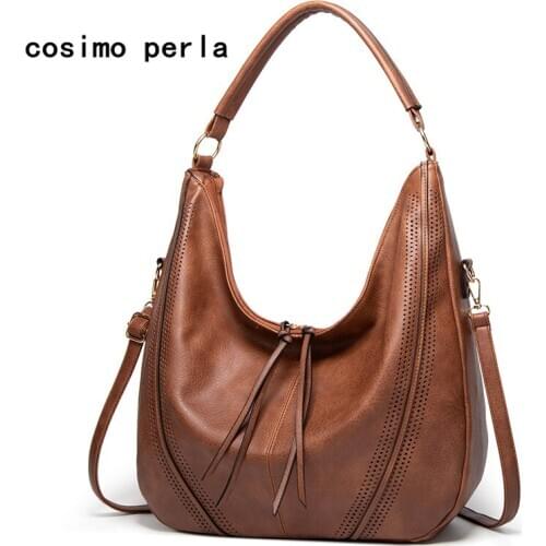 Luxury Designer Tassel Hollow Out Hobos Fashion Women Shoulder Bags Big Size Casual Tote Shopping Bag Brown Ladies Large Purses