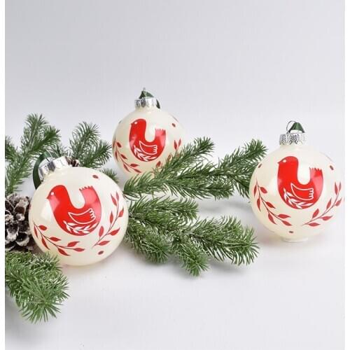 Christmas decorations 8CM painted glass ball ornaments Christmas tree window scene layout glass hanging ball pendant