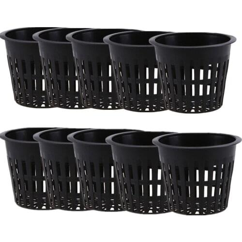 10pcs 65mm Mesh Basket Garden Pots Planters Hydroponic Planting Grow Mesh Basket Mini Pot Plastic Cultivation Planting Basket
