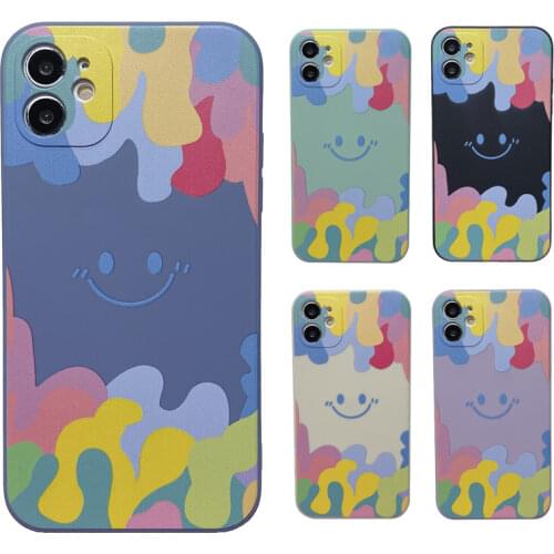 For Vivo Multicolored Smiley Straight Side Pattern Casing X60 X60PRO v9 Y85 Z1 Z11 Y93 Y70 Y3 Y12 Y15 Y17 Silicone Phone Case