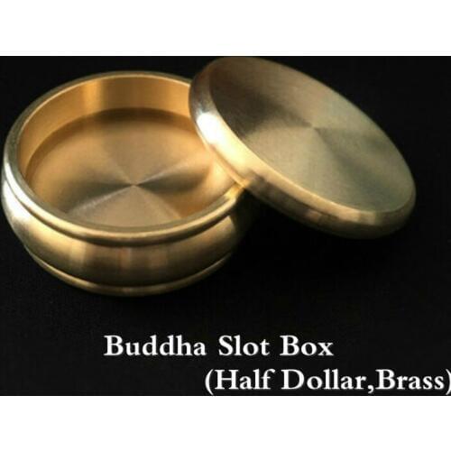 Buddha Slot Box (Half Dollar,Brass) Coin Magic Tricks Gimmick Coin Appearing Vanishing Magie Close up Magic Magia Illusions Fun
