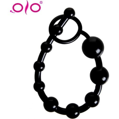OLO Women Men Gay Anal plug Elastic Beads Anal Stimulator Pull Ring Waterproof Stimulation ABS Butt Beads Plug Double Sex Toy