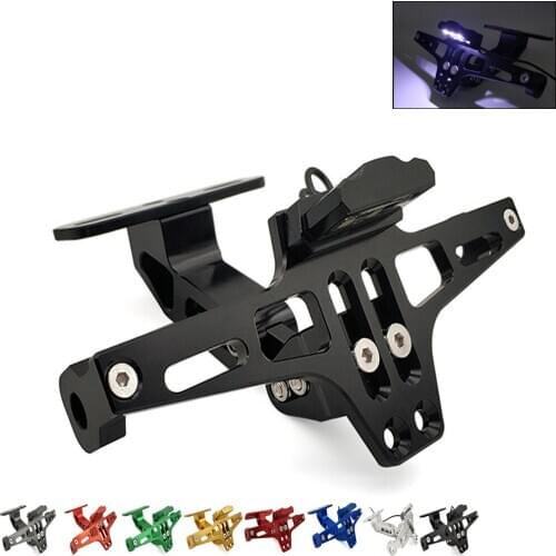 For Honda CBR600 F4i CR80R CR85R CR125R Universal CNC Motorcycle Rear License Plate Mount Holder and Adjustable Angle License