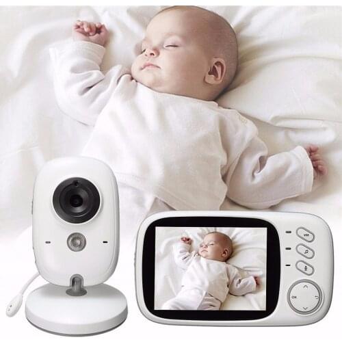 Hot VB603 3.2In LCD Baby Video Monitor Nanny Temperature Monitoring Lullaby 2 Ways Audio IR Night Vision Security Camera US Plug