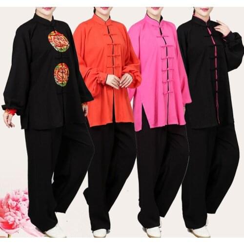Women cotton&linen spring&autumn martial arts costumes tai chi clothing taijiquan suit kung fu uniforms