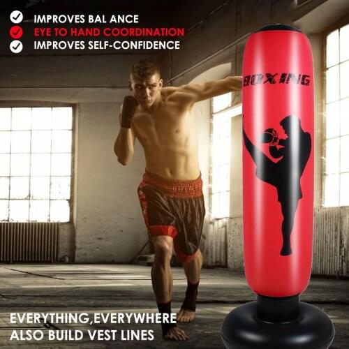 1.7m Inflatable Boxing Bag for Adult Exercise Pressure Relief Tumbler Column Punching Bag Thai Boxing Fitness Equipment