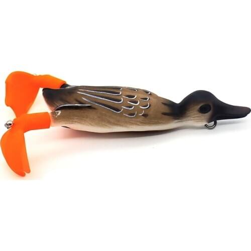 1PCS Double Helix Duck Fishing Lures 95mm/12g Artificial Sub-surface Dead Fish Wobblers Silicone Fish Soft Bait Fishing Tackle