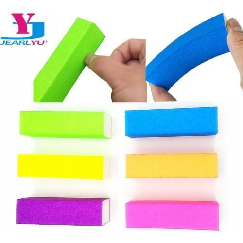 10Pcs Spomge Nail Buffer Mixed Color Professional Buffer Polish Washable Shaped Nail File Manicure Tools
