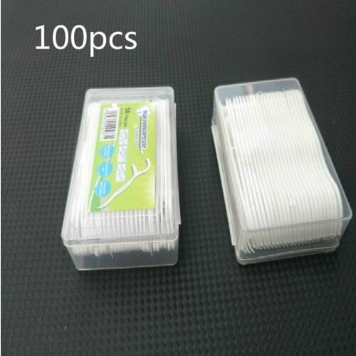 100pcs Dental Floss Flosser Picks Teeth Toothpicks Stick Tooth Clean Oral Care Teeth Whitening Oral Hygiene two box