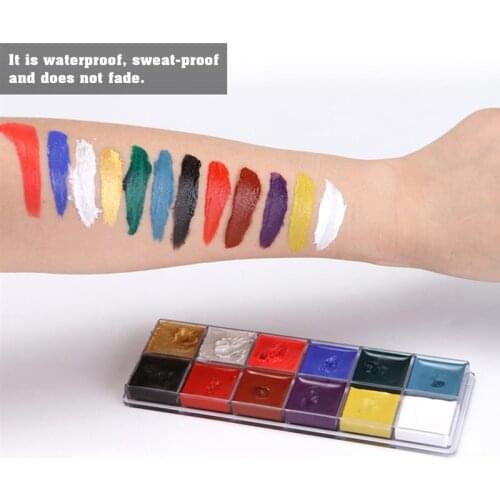 12 Color Tattoo Face Body Painting Oil Painting Art To Use In Fancy Dress Ball Dress Beauty Makeup Tool At Halloween Party