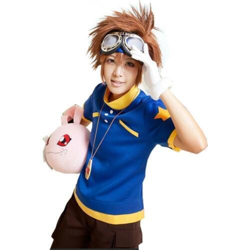 2017 Digimon Adventure Tai Kamiya (Taichi Yagami) Cosplay Costume With Eye Glass, Wig
