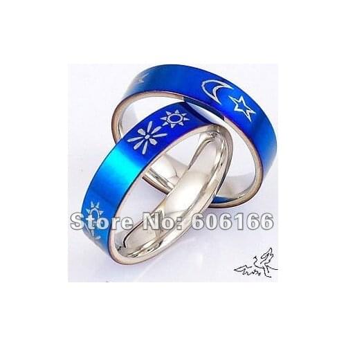 5x Blue Comfort Fit Rings Stainless Steel Rings High Quality Band Ring Fashion Jewelry Mixed Order