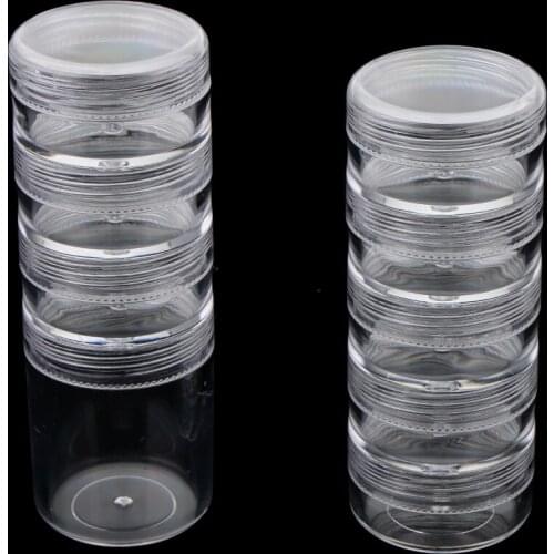 6Pcs/Pack 4 and 5 Layers Stacking Jar Pot Containers for Mineral Powders Nail Art Beads Jewelry Crafts