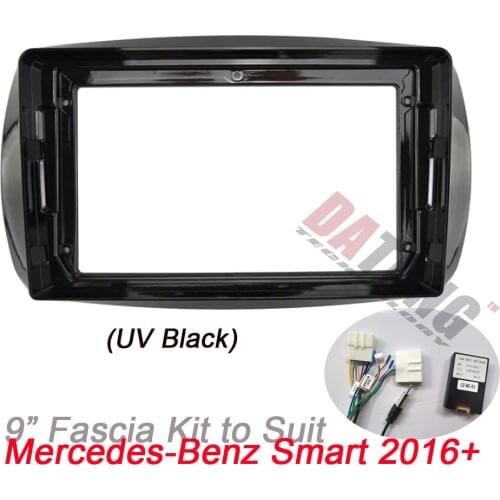 9'' Universal Android Navigation Fascia Frame Kit for Mercedes Benz Smart 2017 2018 2019 2020with Cable Power Harness