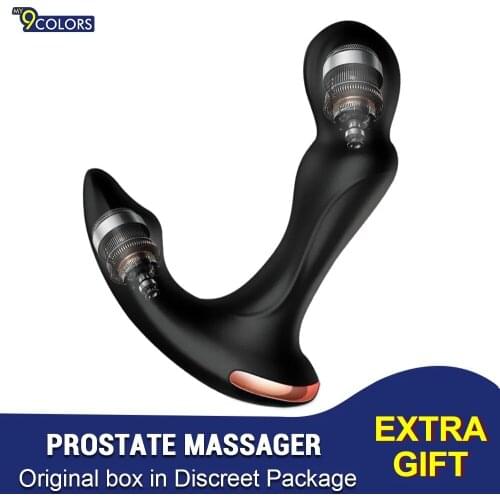 Sex Toys For Men Prostate Massager Vibrator Butt Plug Anal Tail Rotating Wireless Remote USB Charging Adult Products For Male