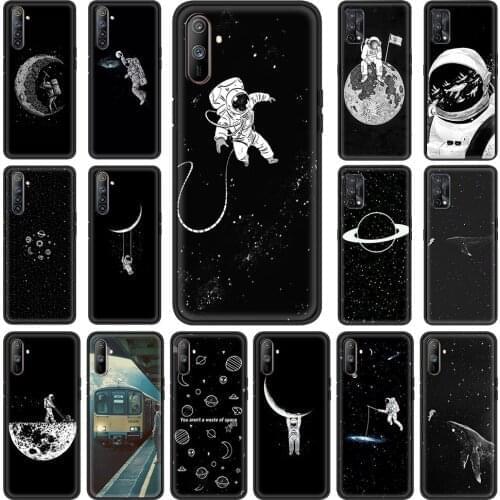 Astronaut Space Moon Stars Cell Phone Case for Realme 6 C3 7 5 X50 Pro XT C15 C11 7i V5 V15 5G C20 C21 Cover Shell Coque
