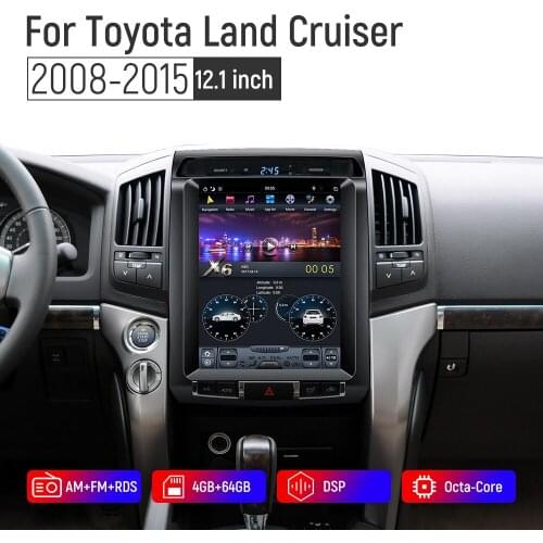 12.1'' Car Audio Android Car GPS Navigation For TOYOTA LAND CRUISER LC200 2008-2015 Vertical Screen Tesla Car Multimedia Player