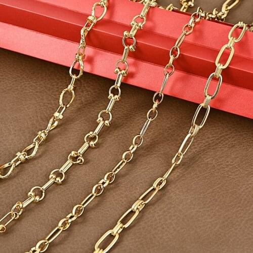 1 meter DIY Gold Brass Chains Handmade Metal Necklace Accessories Hot Selling Statements Copper Bag Clothing Accessory CS711