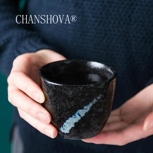 CHANSHOVA 150ml Traditional Retro Style Rough texture Ceramic Teacup China Porcelain Coffee cup mug Tea set H375