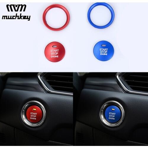 For Mazda CX3 CX5 CX8 CX9 Atenza Axela Car Ignition Switch Cover Internal Ignition Switch Ring Aluminum Alloy 2Pcs Car Styling