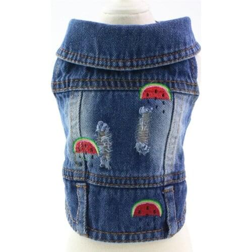 New Spring Summer Autumn Xs Dog Clothes For Small Dogs Boy Girl Jean Jacket Coat Teddy Blue Vest Puppy Outfit Pet Clothing