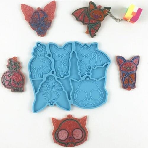 F3MD Bat Animal Series Keychain Earrings Epoxy Resin Mold Jewelry Necklace Pendant Silicone Mould DIY Crafts Ear Drop Dangle