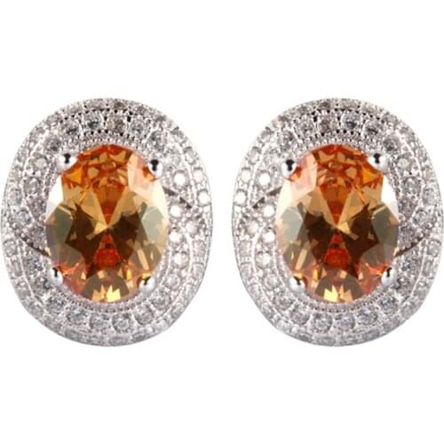 Fleure Esme Charms Punk christmas Wedding Earrings For Women Men gifts dropshipping Peridot Cubic Zirconia Rhodium Plated R3220