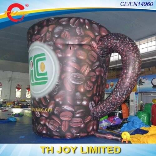 4m/13.5ft or 6m/20ft tall giant inflatable coffee cup,giant inflatable advertising cup model for sale(free air shipping to door)